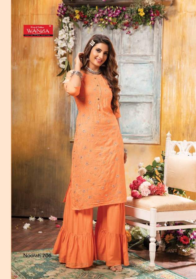 Wanna Noorah 2 Fancy Festive Wear Rayon With Heavy Work  Kurti With Sharara Collection